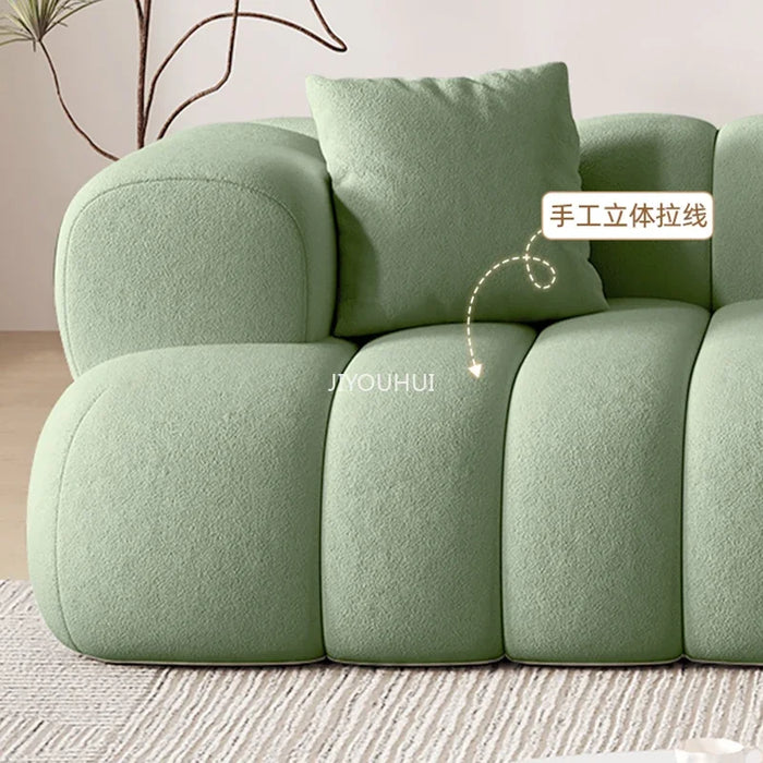 High Quality Cream Clouds Sofa Green Straight Free Shipping Comfort Couch Customized Small Family Divano Letto Home Furniture