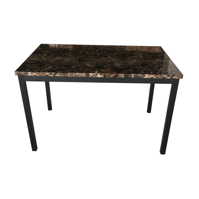 LEAVAN 5 Piece Metal Dinette Set with Faux Marble Top - Black,dinning set,table&4 chairs