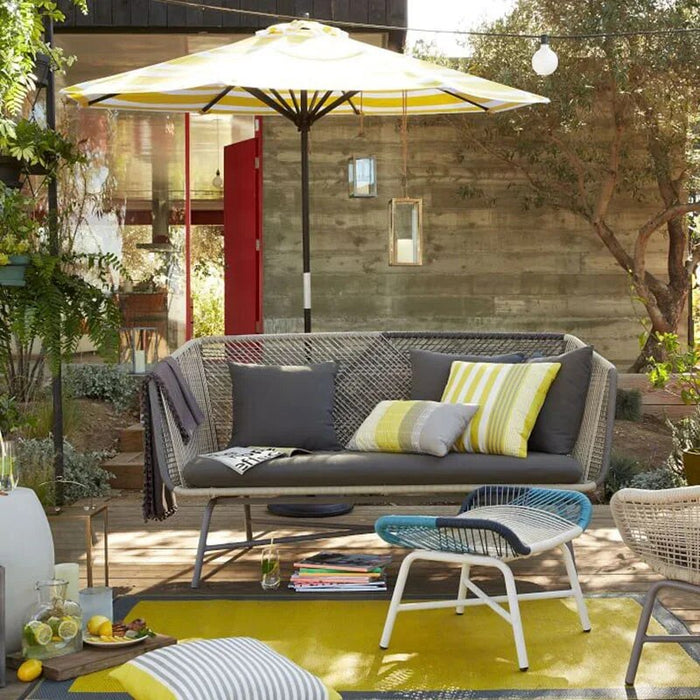 Nordic Outdoor Rattan Sofa Combination Living Room Leisure Lazy Rattan Chair Sofa Three-Piece Set Balcony Courtyard Furniture