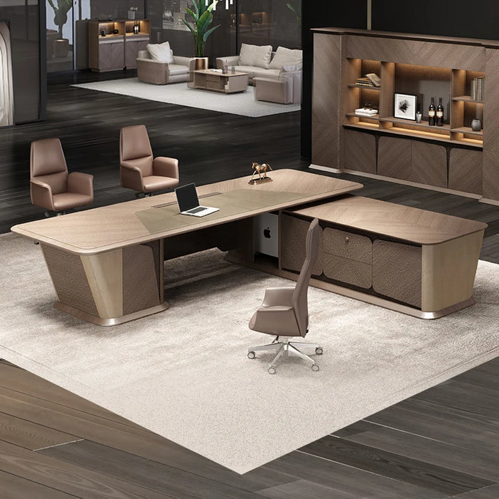 Italian style luxury office furniture, large class desk, high-end office desk, simple and modern