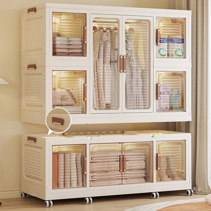 Simple Room Clothing Rack Wardrobes Foldable Modern Display Plastic Cabinets Living Room Mobile Guarda Roupa Furniture Bedroom