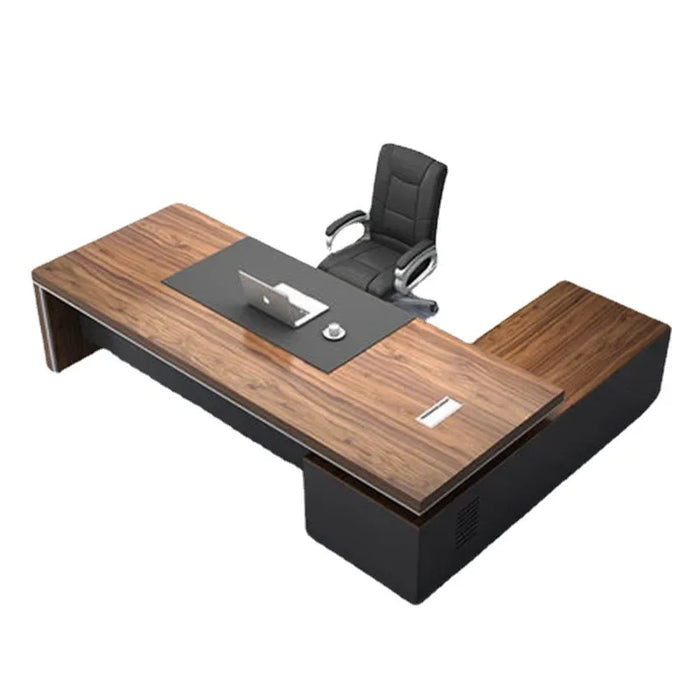 New Modern Simple Style MDF Material L Shape Boss Ceo Office Desk Executive Desk with Cabinet
