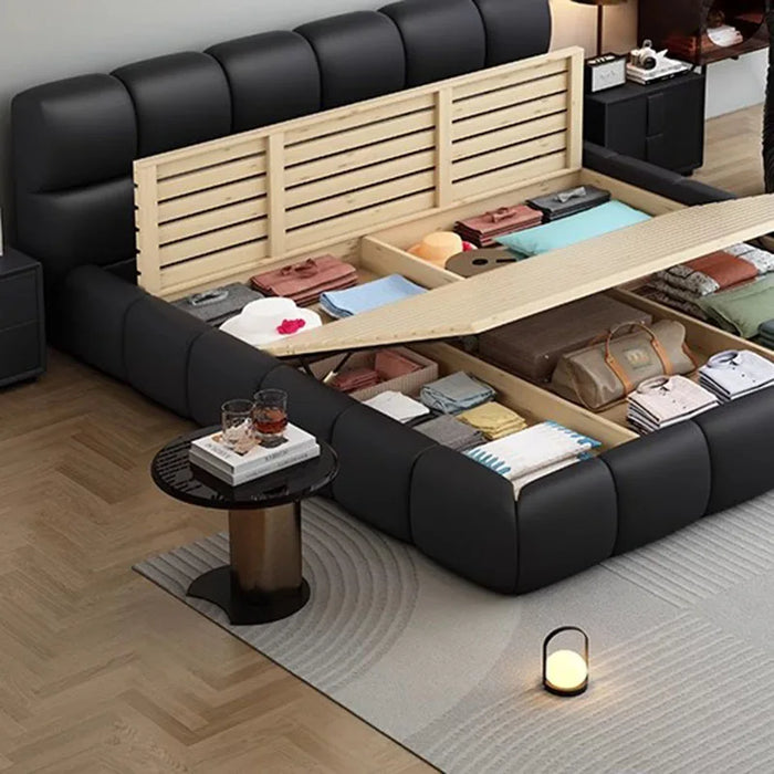 Designer Black Luxury Double Bed Modern High End Headboards Frames Double Bed King Human Muebles Para Dormitorio Furniture