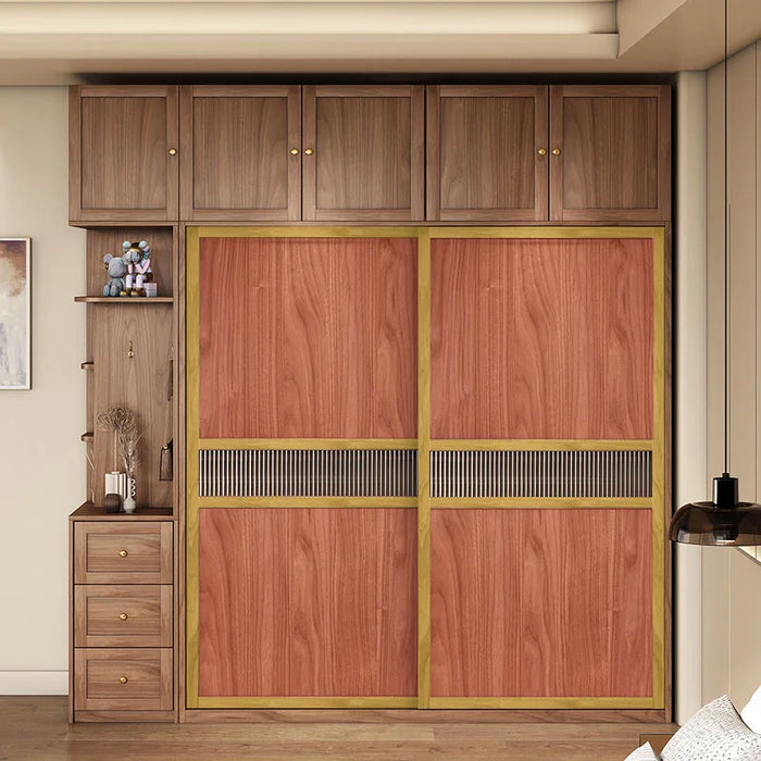Wood Multifunction Wardrobe Modern Hanging Storage Drawers Shelf Wardrobe Sliding Doors Display Placard De Vetement Furnitures