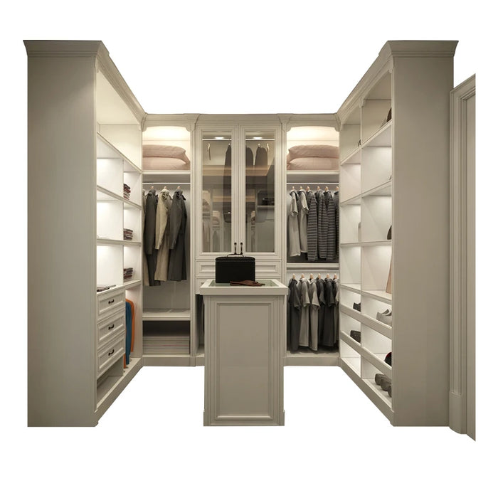 Bedroom custom L shape walk-in wardrobe cabinet closet