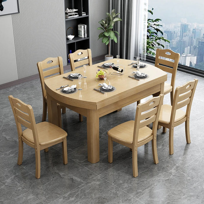 Wooden Round Modern Dining Tables Minimalism Household Rectangle Dining Tables Extendable Mesa Plegable Home Furniture WZ50DT