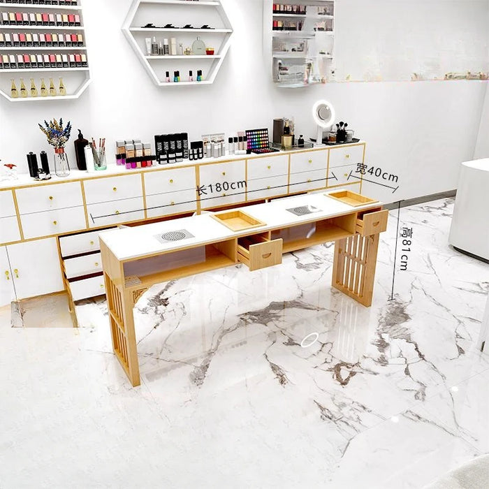 Dressing Professional Nail Table Wood Modern Makeup Manicure Nail Table Beauty Cleaner Tavolo Manicure Salon Furniture BL50NT