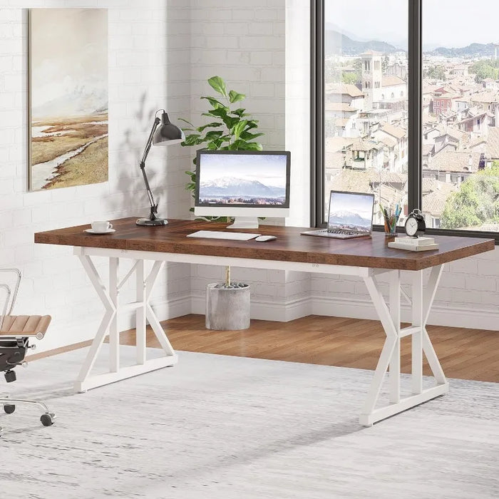 Tribesigns 70.8-Inch Executive Desk Large Computer Office Desk Workstation Modern Simple Style Laptop Desk Business Furniture US