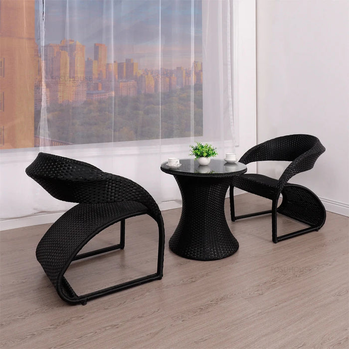 Outdoor Tables And Chairs Patio Garden Furniture Set Household Rattan Chair Three-Piece Leisure Outdoor Garden And Terrace Set