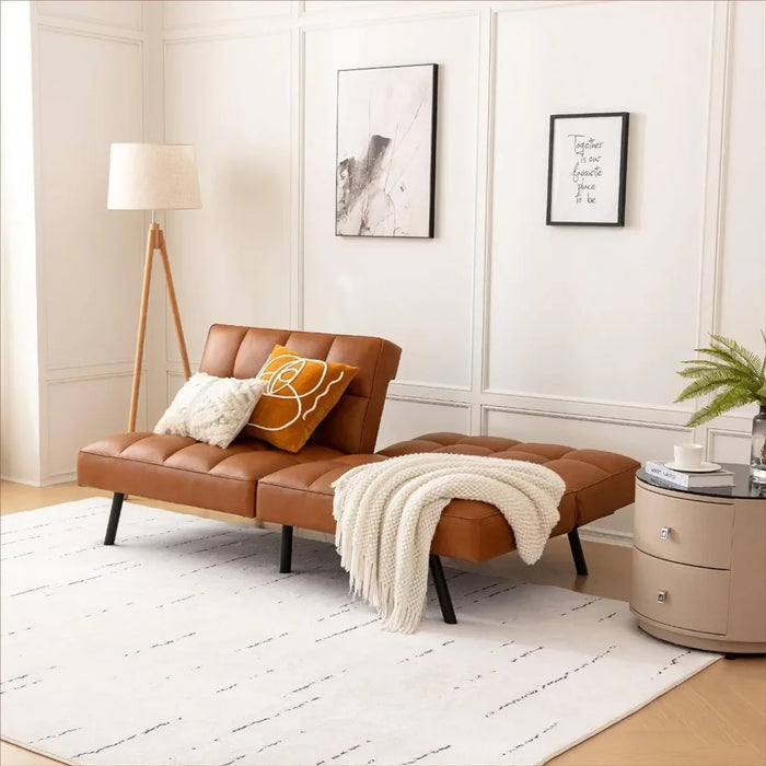 Futon Sofa Bed, Comfortable Futon Sofa Couch, Memory Foam Convertible Loveseat Sofa Bed, Split Back & Seat