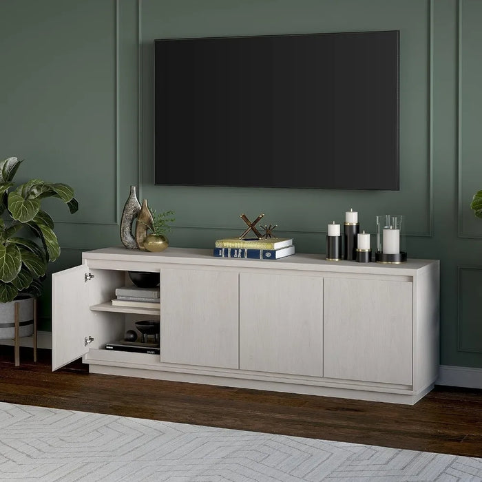 Living room TV cabinet, floor standing TV cabinet with 4 cabinets, 68 inches wide, white