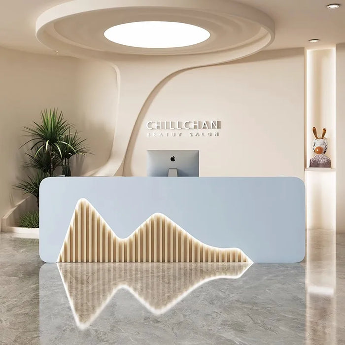Luxury Store Reception Desk Counter Restaurant Standing Reception Desks Console Clinic Mesa Escritorio Beauty Salon Furniture