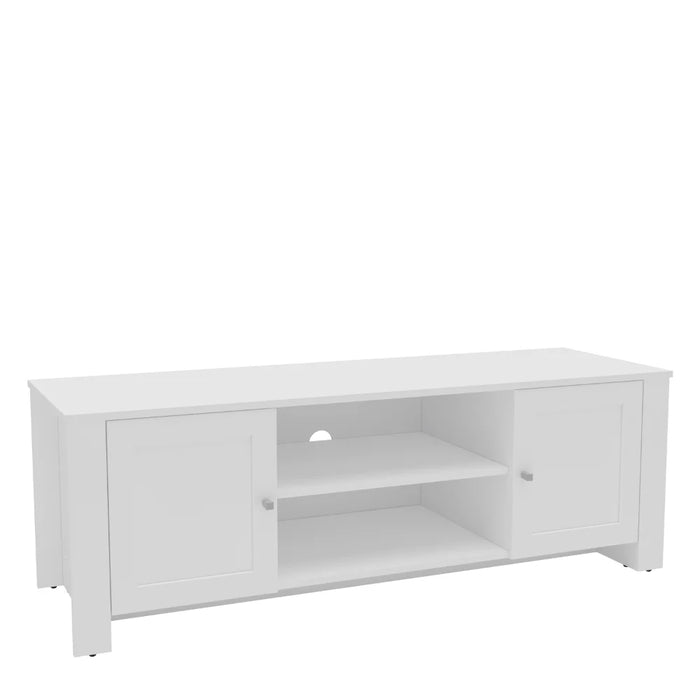 BOUSSAC Dawson TV Stand with 2 Doors for TVs up to 55", White