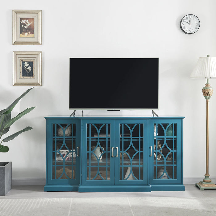 TV Stand, Storage Cabinet, Teal Blue