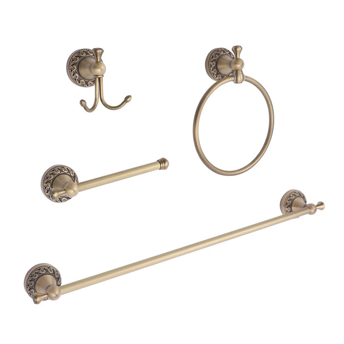 Antique Brass Bathroom Towel Bar Ring Holder Toilet Papers Stand Bedroom Kitchen Hotels Coat Hook Hardware Bath Accessories Set