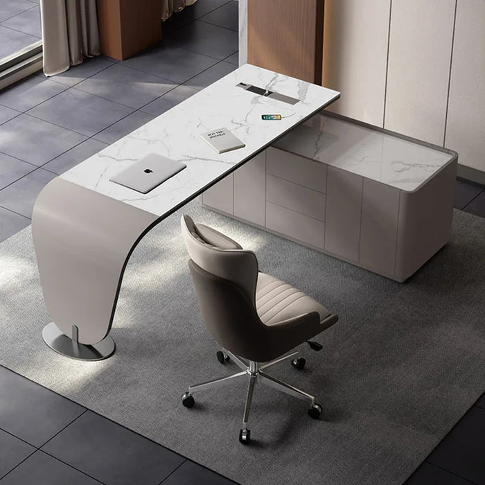 White Corner Office Desk Mid Century Writing Executive Floor Computer Desks Luxury Corner Mesa De Computador Theater Furniture