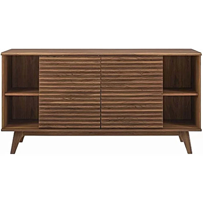 Modway Render 63" Mid-Century Modern Sideboard Buffet Table or TV Stand in Walnut