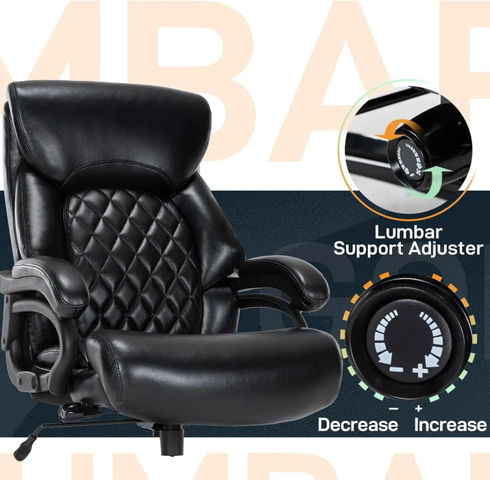 Big and Tall Office Chair for Heavy People, High Back E xtra Wide Heavy Duty Executive Office Chair Comfortable for Home Off