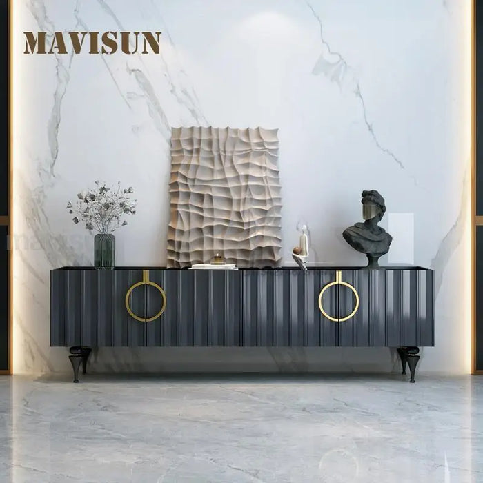 Italian High-End Light Luxury Floor Cabinet Modern Minimalist Home Living Room Furniture Large Villa New Rock Board Tv Stands