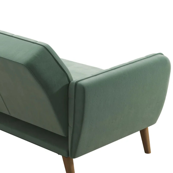 Novogratz Tallulah Memory Foam Futon and Sofa Bed, Light Green Velvet living room furniture  minimalist sofa