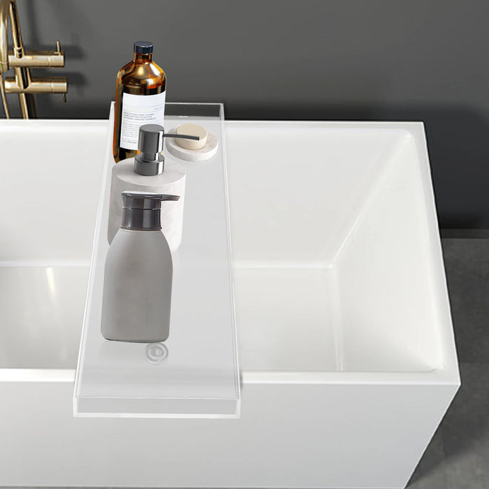 Bathtub Tray Caddy Acrylic Bath Tray Wine Glass Book Holder Bath Tub Table Caddy for Home Bathrooms Organizer Shelf