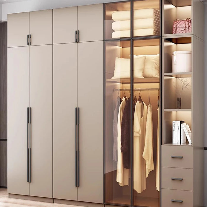 White Minimalist Closet Modular Nordic Hotel Living Room Unique Wardrobe Closet Indoor Wood Meuble Chambre Bedroom Furniture