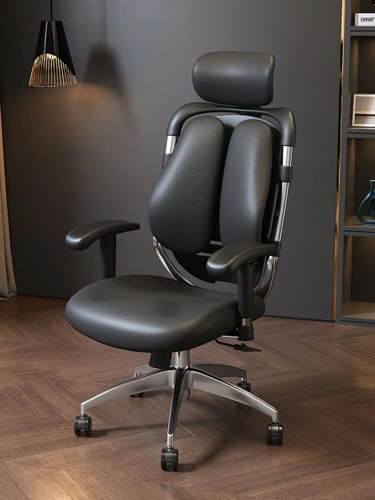 Double Back Leather Ergonomic Office Armchair A Legroom Boss Furniture High-End Rotated Rocking Executive Swivel Gaming Chair