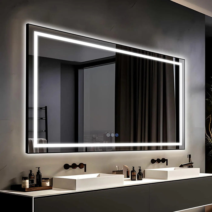 Tatub 72"x48" LED Bathroom Mirror with Lights, Smart Lighted Bathroom Mirror for Wall