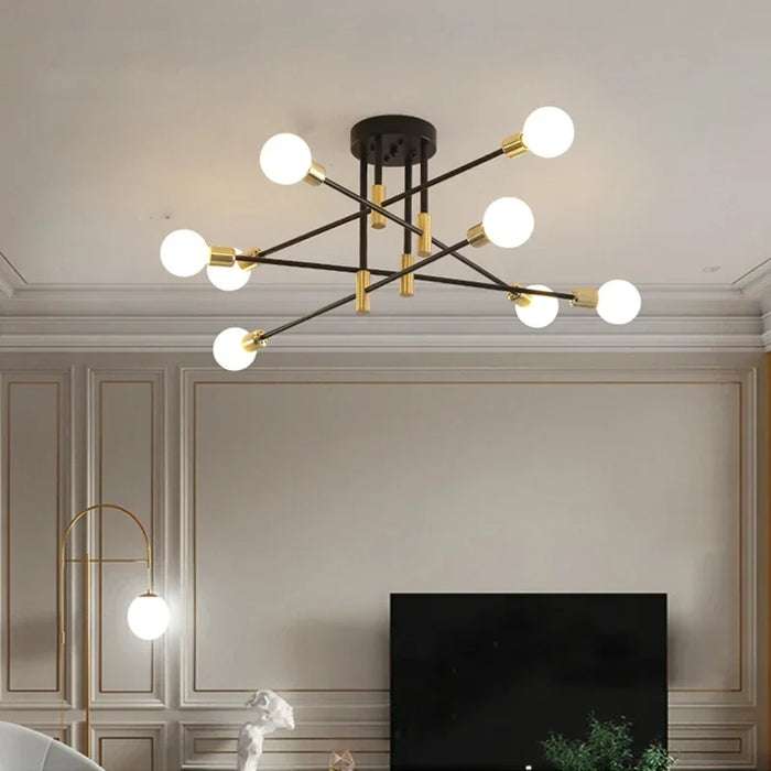 Modern Creative Chandelier LED Lighting Romantic Minimalist Ceiling Decor Lamp Black White Golden Bedroom Living  Dining Room