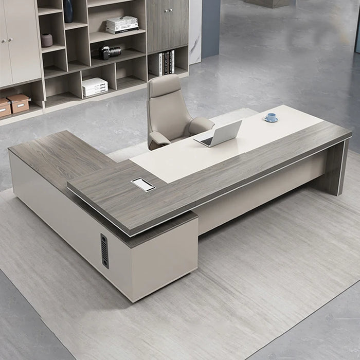 Modern Minimalist L Shape Computer Offices Desk Table Single Manager Officer Desks Extension Furniture Melamine Table