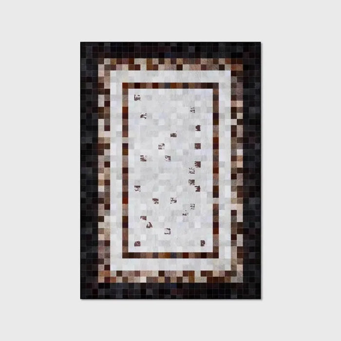 200*300cm fashion modern imitation leather pattern square frame brown black living room bedroom bedside carpet floor mat