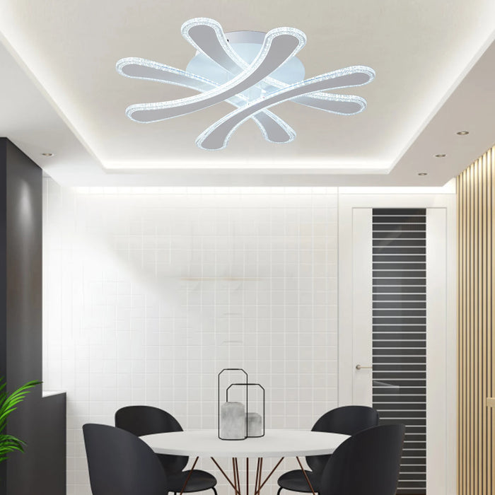 Modern Acrylic LED Ceiling Light Flush Mount Lamp Dimmable Chandelier for Bedroom Living Room (Batteries Not Included) 110-220V