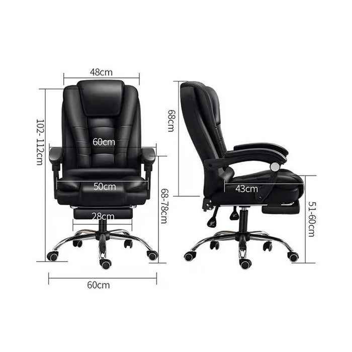 Adjustable Executive Massage Office Chair Reclining High Back Big Tall Leather Ergonomic Swivel Task Chair Footrest Furniture