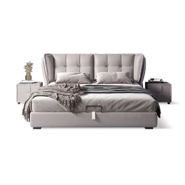 Modern Minimalist Bedroom Bed Space Saving Queen Size Bedroom Bed Luxury Wood Cama Casal Multifuncional Nordic Furniture