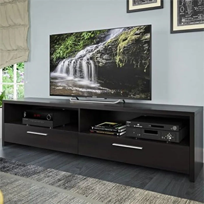 Atlin Designs Large Modern Entertainment TV Stand Media Console with Storage Shelves, for TV's up to 85"