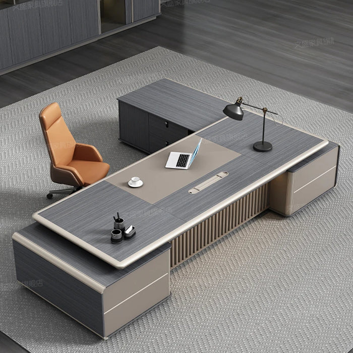 Simple Modern CEO Desk Office Manager Light Luxury Chairman High-end Furniture Boss Office Business Desk And Chair Combination
