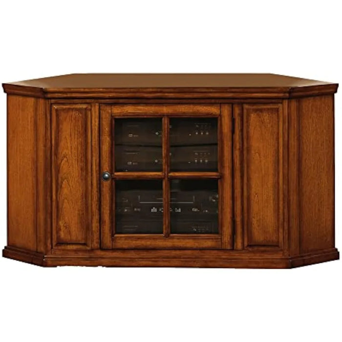 Leick Riley Holliday Corner TV Stand, 46-Inch, Burnished Wood Oak