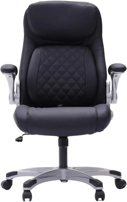 Click5 Lumbar Support with FlipAdjust Armrests. Modern Executive Chair and Computer Desk Chair (Taupe)