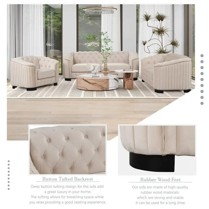 Velvet Upholstered Loveseat Sofa, 2-Person Loveseat Sofa Modern Loveseat Couch with Thick Removable Seat Cushion for Living Room