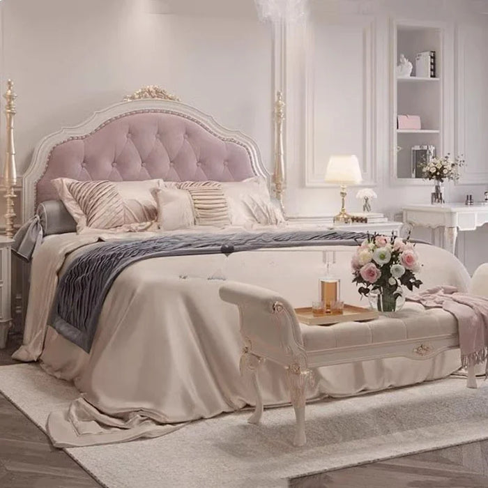Queen Royal Double Bed European Luxury Leather Platform Full Size Bed Frame Modern Multifunctional Cama Box Casal Furniture