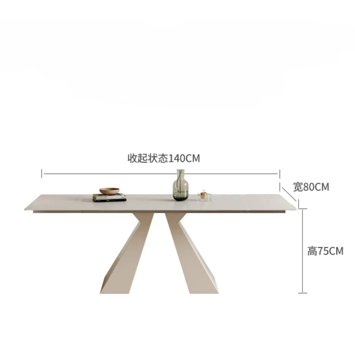 Luxury Cream Style Dining Table Rectangle Household Modern Minimalist Dining Tables Folding Extendable Muebles Furniture WZ50DT