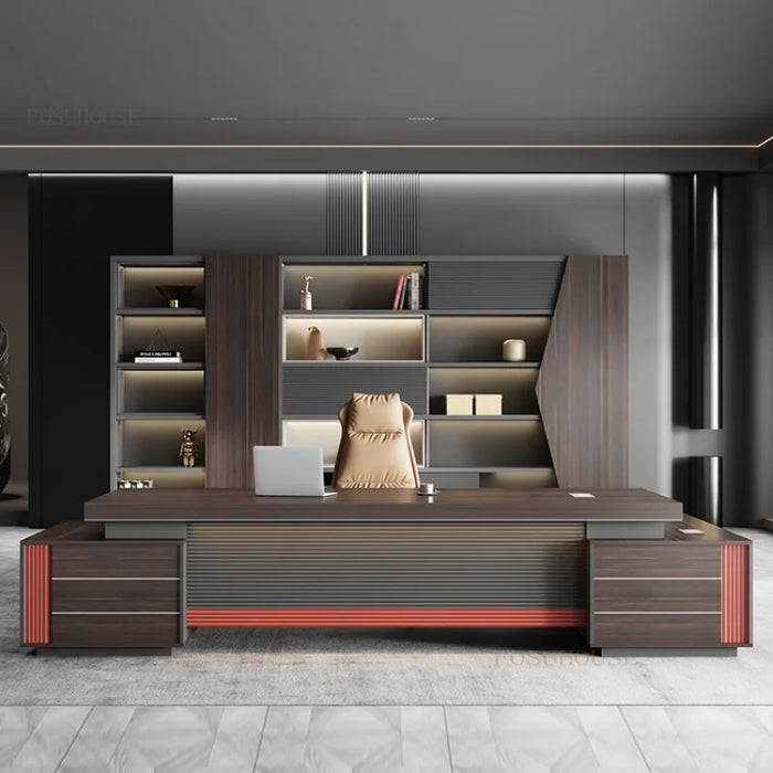 Modern Executive Boss Manager Office Desks Chair Combination Simple  Office Furniture High-end Multifunctional Desk T