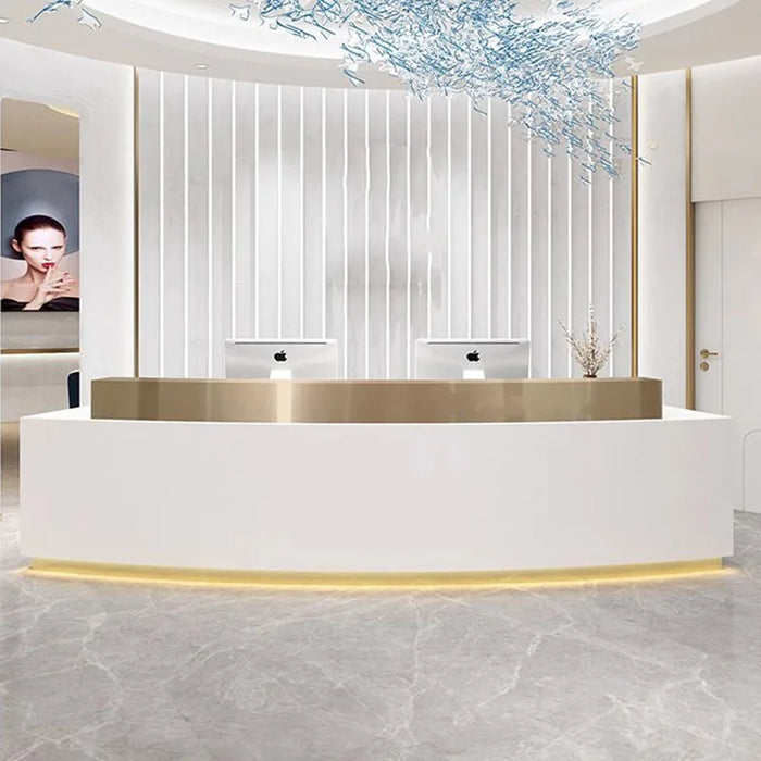 White Lectern Office Desk Salon Reception Pulpit Luxurious Small Receptionist Desk Bar Pulpitos Kassentisch Shop Furniture