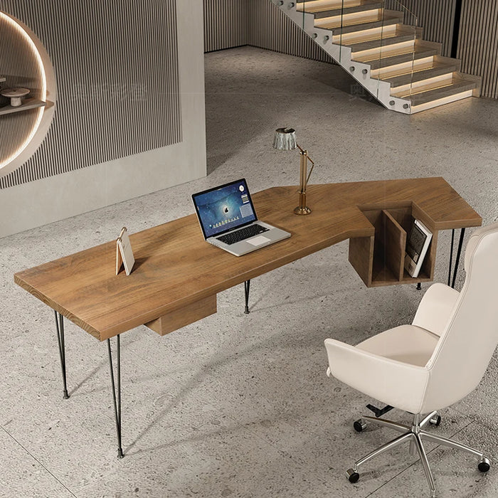Fashion Computer Office Desk Learning Metal Frame Legs Executive Bedroom Wooden Desk Tables Set Muebles De Oficina Furniture