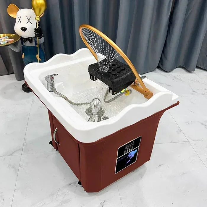 Portable Move Shampo Chair Station Comfort Water Circulation Head Spa Hair Wash Bed Shampouineuse Salon Furniture MQ50SC