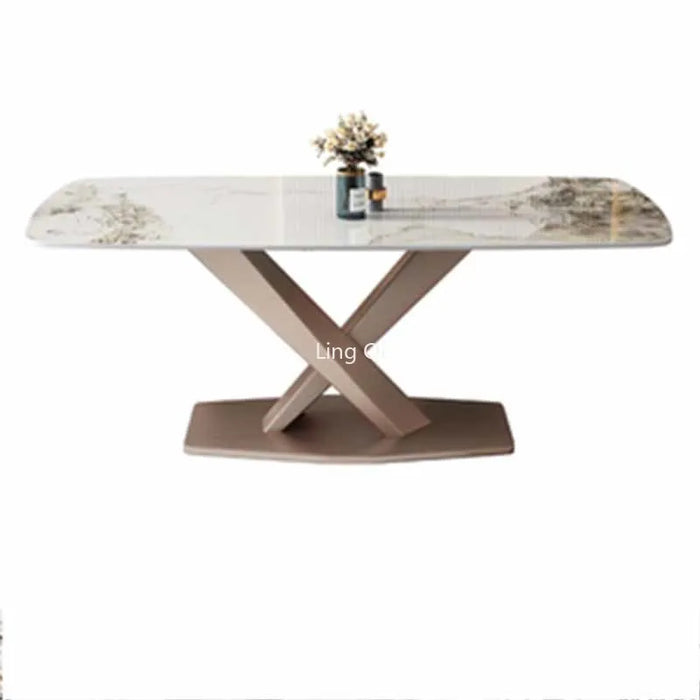 Luxury Waterproof Dining Table Set 6 Chairs Metal Nordic Modern Tables Makeup Dining Room Table A Manger Living Room Furniture