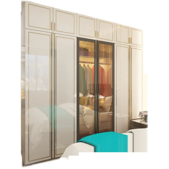 Luxury wardrobe simple modern bedroom household cabinet wardrobe environment-friendly wardrobe