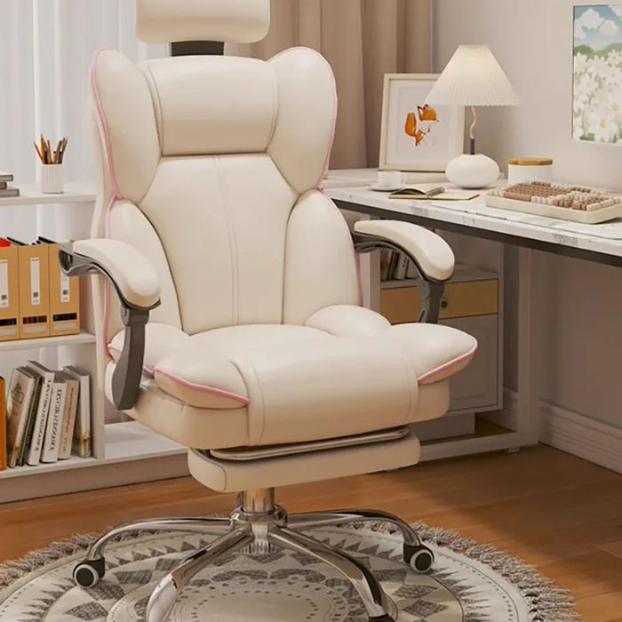 Eegonomic Comfortable Gaming Chair Leather Cute Study Designer White Bedroom Office Chair Gamer Silla De Escritorio Furniture