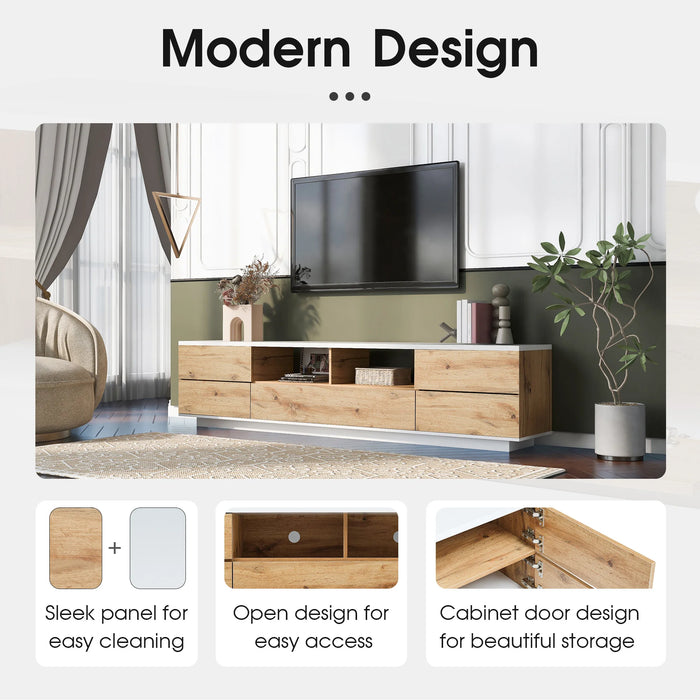 Modern TV stand for TVs up to 80'' , Media Console with Multi-Functional Storage