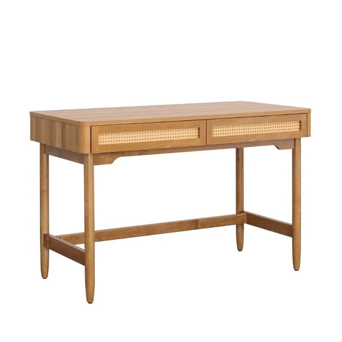 Better Homes & Gardens Springwood Caning Desk, Light Honey Finish Computer Desk  Office Furniture